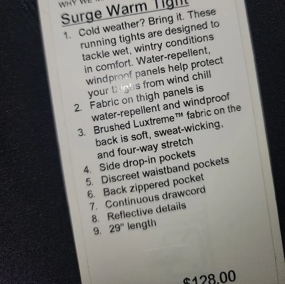 Men's surge warm tight - Picture 8 of 9